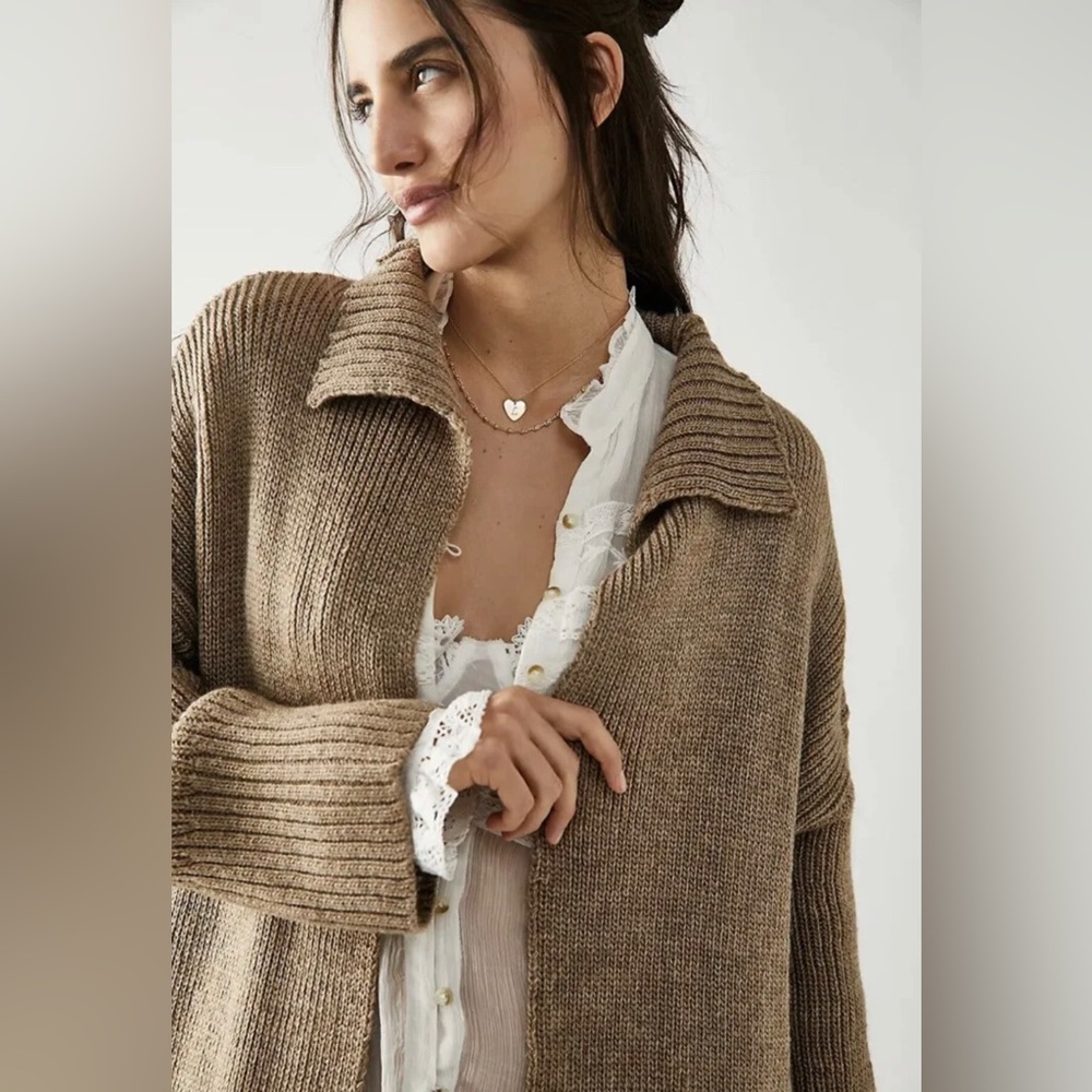 Free People Finely Maxi Cardi Size L. B21 - Picture 3 of 8